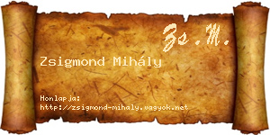 Zsigmond Mihály névjegykártya